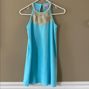 Lilly Pullitzer girls dress with brocade trim
